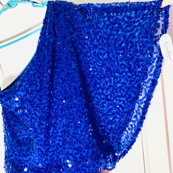BLUE SEQUINED JESSICA SIMPSON DRESS - Picture 5 of 9